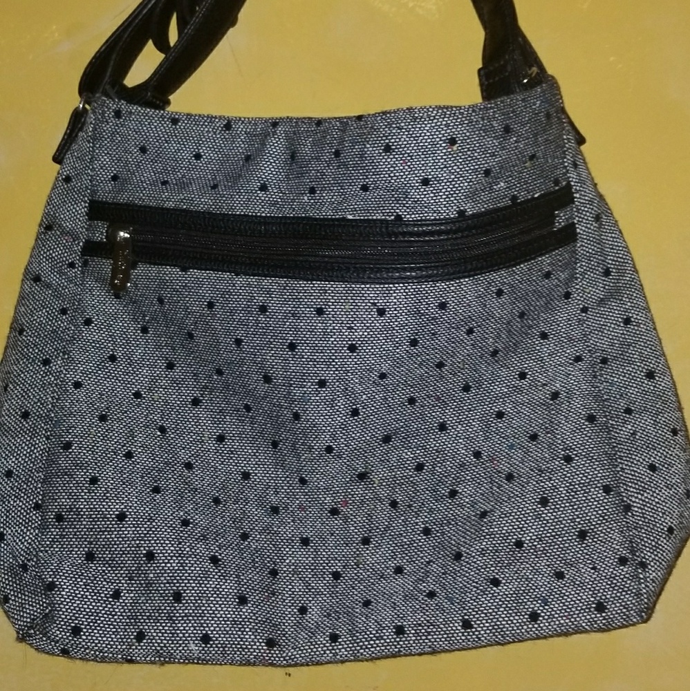 NEW Thirtyone Black Tweed Dot Everything Crossbody